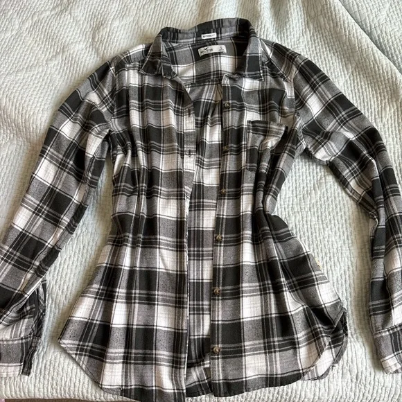 Hollister Black and White, Boyfriend Fit Flannel - Picture 1 of 1